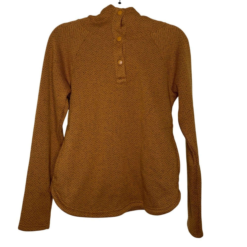 Columbia Pullover Hoodie Womens Medium Brown Chevron Knit Snap Neck‎ Outdoors